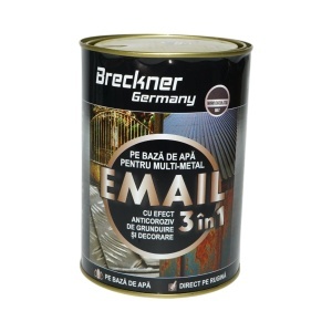 Vopsea email anticoroziva 3 in 1 maro ciocolatiu mat pentru metal 2kg, direct pe rugina, pe baza de apa Breckner Germany - Img 2