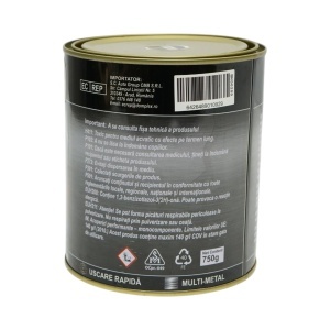 Vopsea email anticoroziva 3 in 1 negru pentru metal 750g, direct pe rugina, pe baza de apa Breckner Germany - Img 4
