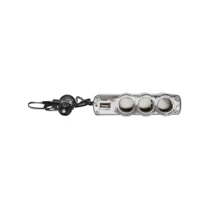 Adaptor triplu bricheta si 1 port usb cu cablu 1m - Img 2
