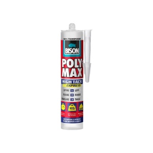 Adeziv și etanșeizant MS Polimer BISON Poly Max High Tack Crystal Express, transparent, 300g