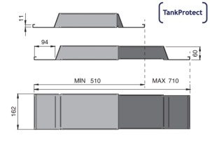 Antifurt filtru de combustibil rezervor Tank Protect, reglabil 510-710 mm - Img 3