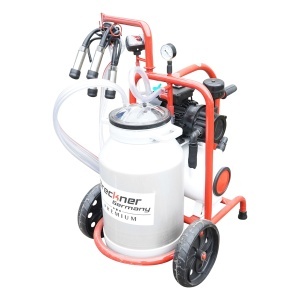 Aparat de muls vaci cu grup colector 160cc, sasiu vopsit electrostatic, bidon aluminiu 30L, 1 post Breckner Germany - Img 7