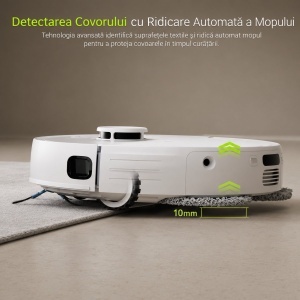 Aspirator robot inteligent cu functie mop 8500Pa, statie auto-golire, navigatie laser LDS, baterie 5200 mAh, perie anti-incurcare, control aplicatie WiFi Extravis - Img 4