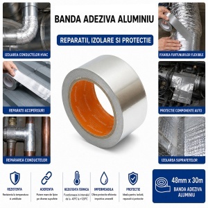 Banda adeziva aluminiu 48mm x 30m Duct Tape HighPower - Img 4