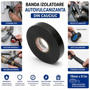 Banda autovulcanizanta electroizolanta din cauciuc 19mm x 9.1m Super 23 HighPower - Img 4