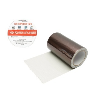 Banda butilica hidroizolanta autoadeziva 200mm x 5m cu folie de aluminiu maro RAL8011 Breckner Germany