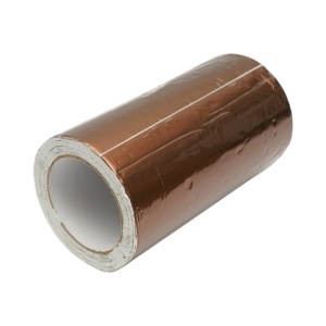 Banda butilica hidroizolanta autoadeziva 200mm x 5m cu folie de aluminiu maro RAL8003 Breckner Germany - Img 2