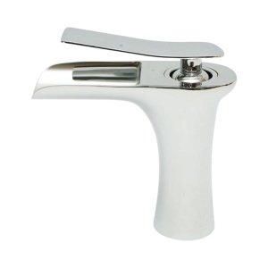 Baterie lavoar baie Premium din cupru, pipa tip cascada, design rotund, monocomanda, crom lucios, furtunuri incluse - Img 3