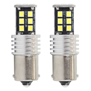 Bec auto LED Canbus BA15D P21W, 12-24V, 4.2W , 15 SMD, AMIO, set 2 buc. - Img 2