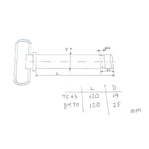 Bolt tirant central cu lant fi 19 UTB U-445 - Img 4