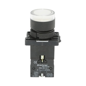 Buton indicator LED alb cu rezistenta integrata 1NO, 24V, LAY5 Breckner Germany