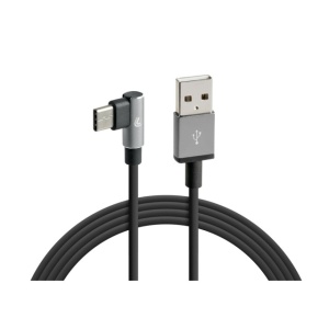 Cablu 90° Usb > Usb Type-C - 200 cm - Negru