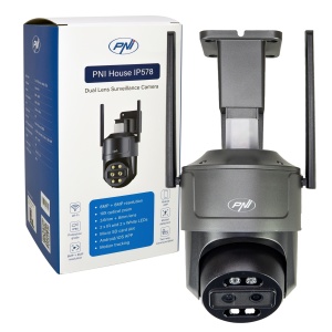 Camera supraveghere video PNI House IP578 cu Wi-Fi, PTZ, dual lens 8MP + 8MP, zoom optic 10X - Img 2