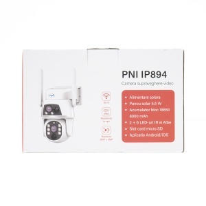 Camera supraveghere video PNI IP894 GSM 4G PTZ, dual lens 2MP + 2MP, panou solar 5.5W, acumulator bloc 8000mAh - Img 3