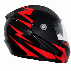 Casca Flip-up TECH L (negru + rosu) - Img 4