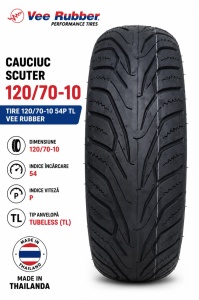 Cauciuc scuter 120 / 70 - 10 Vee Rubber (VRM 54 PBL)