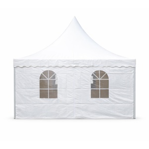 Cort evenimente pavilion tip pagoda 5x5m, alb impermeabil UV, acoperis PVC 750g/m2, cadru otel-aluminiu 48x48x2.5mm - Img 6