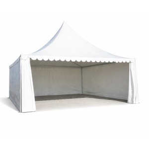 Cort evenimente pavilion tip pagoda 6x6m, alb impermeabil UV, acoperis PVC 950g/m2, cadru aluminiu 64x64x3mm - Img 4