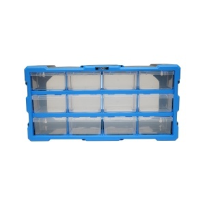 Cutie depozitare albastra din plastic modulara, 12 sertare 497x157x250mm Breckner Germany - Img 1