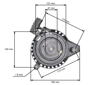 Demaror compatibil masina de tuns gazon Ruris, Dac100XL