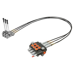 Distribuitor hidraulic cu 3 manete, lungime cablu 2.5m presiune 250 bar debit 80L/min Breckner Germany - Img 2