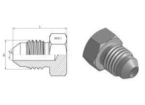 Dop UNF FE, cap hexagonal - Img 2