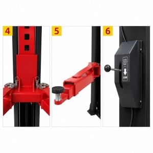 Elevator auto cu 2 coloane 380V, 2.2kW, capacitate ridicare 3500kg, actionare mecanica, inaltime ridicare 1900mm - Img 5
