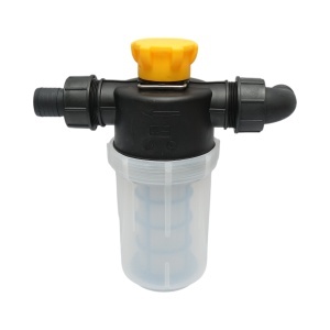 Filtru erbicidator transparent cu sita si valva autocuratare, racord 38mm