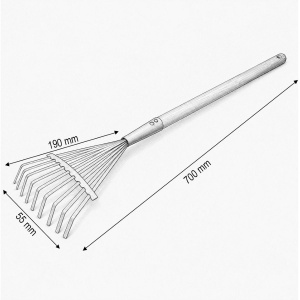 Grebla frunze metalica cu 9 dinti, coada din lemn 510mm, lungime 700mm Breckner Germany - Img 4