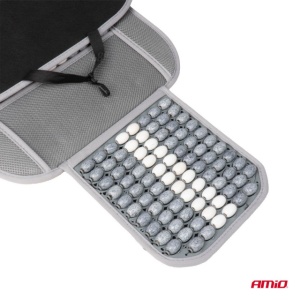 Husa scaun auto cu bile de masaj si suport lombar 131x46cm Gri - Img 5