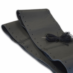 HUSA VOLAN CU SNUR PIELE NATURALA NEGRU 36-39 CM