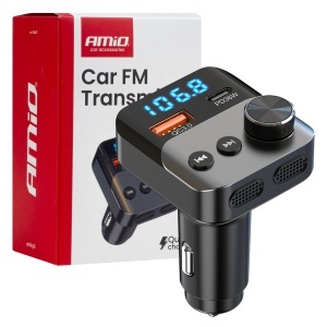 Incarcator - Modulator FM - Bluetooth 1×USB-A 1×USB-C 12V 24V Amio