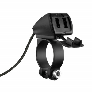 Incarcator USB dublu, MOTO, 3 tipuri de fixare 5400mA 30W 12/24V, TREK OPTILINE
