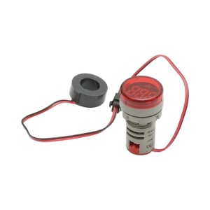 Indicator digital ampermetru LED rosu 0-100A, 220V/380V Ø 22mm Breckner Germany