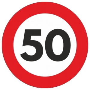 Indicator limitare viteza autocolant 50 km/ora Ø12