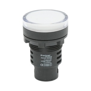 Indicator semnalizare LED alb 24V AC/DC 30mm Breckner Germany