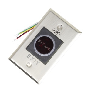 Intrerupator de acces incastrabil PNI PB103, fara atingere, NO/NC/COM, 12V/24V DC, LED stare, metalic, 5 fire - Img 7