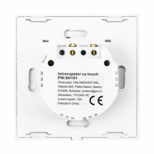 Intrerupator simplu cu touch PNI SH101 din sticla, alb cu LED indicator - Img 3