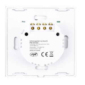 Intrerupator triplu cu touch PNI SH303 din sticla, alb cu LED indicator - Img 5