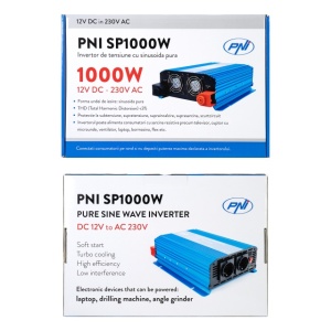 Invertor de tensiune PNI SP1000W cu sinusoida pura, alimentare 12V - Img 7