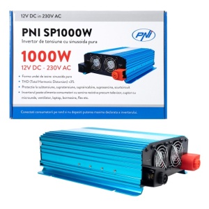 Invertor de tensiune PNI SP1000W cu sinusoida pura, alimentare 12V - Img 8