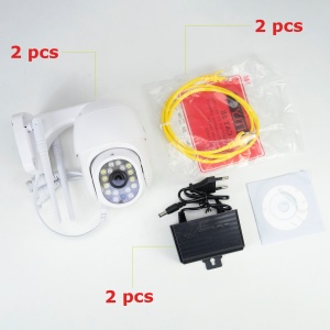 Kit 2bucati Camera supraveghere video wireless PNI IP440 WiFi PTZ, 4MP, zoom digital, slot micro SD, stand-alone, alarma detectie miscare, urmarire miscare