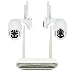 Kit supraveghere video wireless PNI House WiFi800 NVR si 2 camere PNI IP840 de exterior, 8MP, 4K, IP65