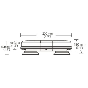 Lampa avertizare cu magnet 32 LED-uri R65 R10 - Img 2