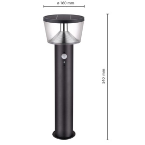 Lampa de podea solara, 600 lumeni, cu senzor de miscare - Img 2