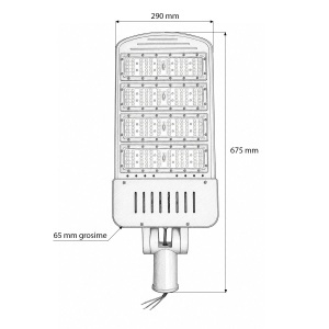 Lampa iluminat stradal LED 200W, 100-265V, 6500K, 32000lm cu prindere pe stalp 675x290x65mm IP66 Breckner Germany - Img 4