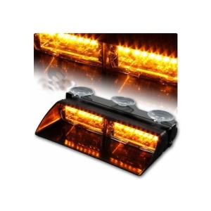 Lampa LED stroboscopica auto parbriz 24 LED 12V portocaliu cu ventuze si 18 moduri