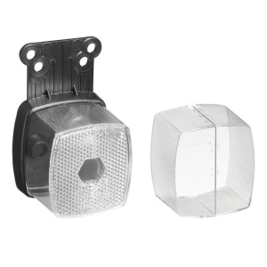 Lampa pozitie fata cu suport si reflector 66 x 62 mm alb - Img 3