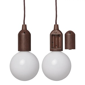 Lampa retro XL din lemn cu cablu 90cm - Img 3