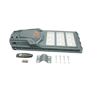 Lampa solara LED iluminat stradal 300W cu panou solar 20W, baterie LiFePO4 15000mAh, senzor miscare, telecomanda, prindere stalp IP65 Breckner Germany - Img 5